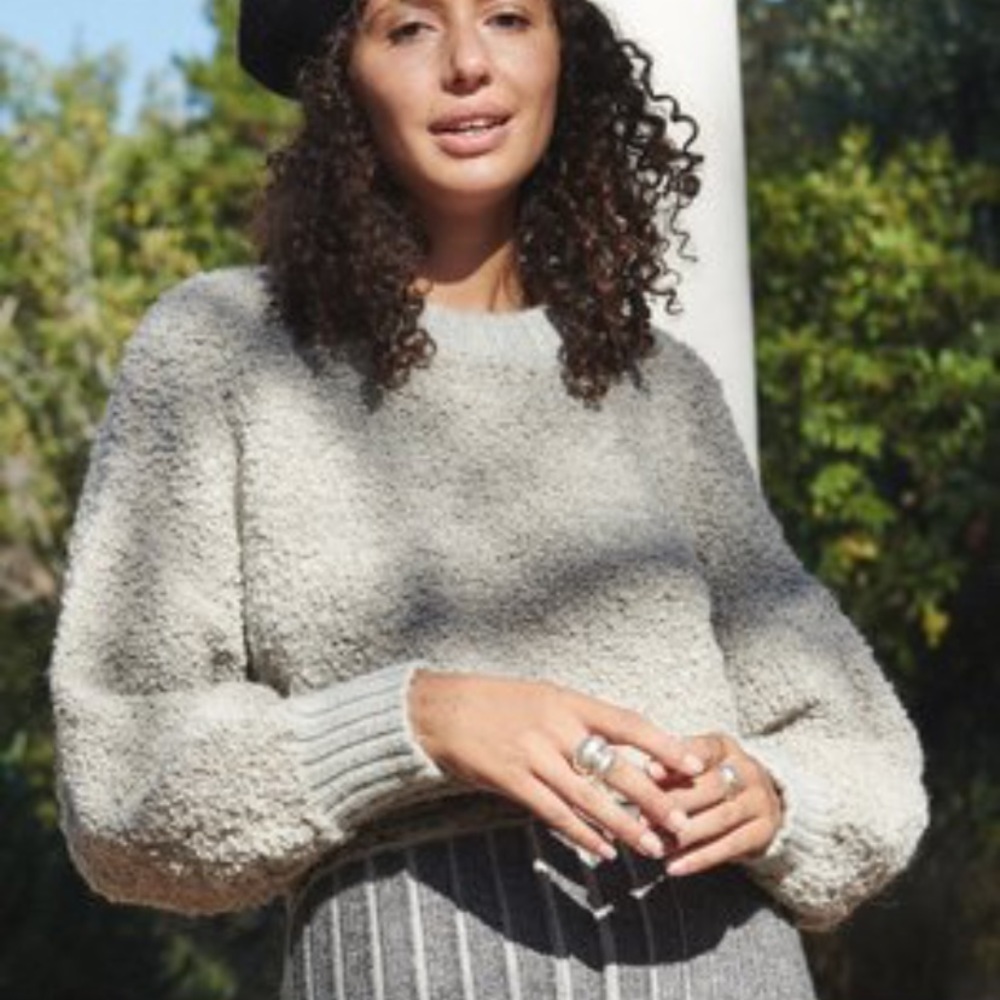 First Rite bulky crop crew sweater nwot